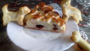 Красивая творожная запеканка