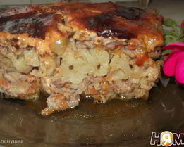 Мясная запеканка с цветной капустой