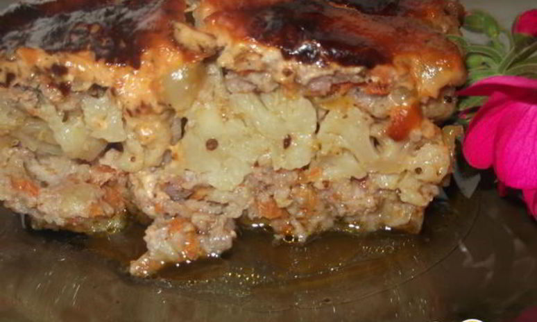 Рецепт мясной запеканки с цветной капустой