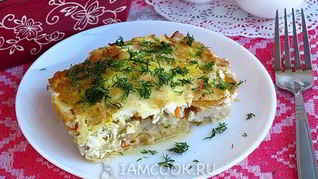 Рыбная запеканка с квашеной капустой