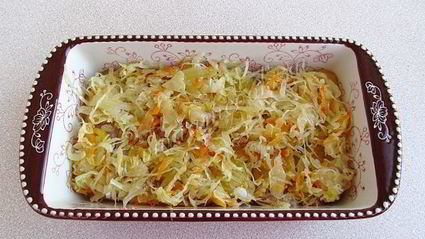 рыбная запеканка с квашеной капустой