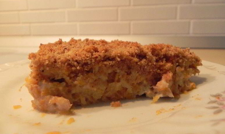 Рецепт тыквенно-банановой запеканка под ореховой крошкой