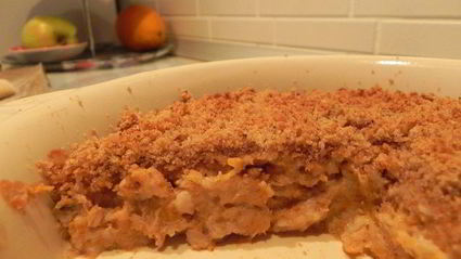 тыквенно-банановая запеканка под ореховой крошкой