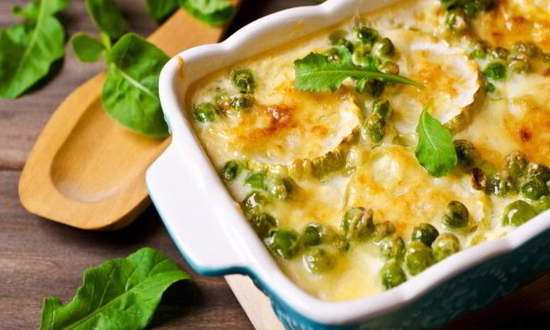Рецепт запеканки из кабачков с зеленым горошком