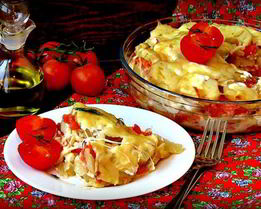 Запеканка из картофеля и форели