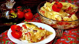 Запеканка из картофеля и форели