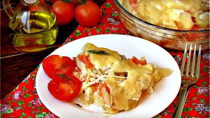 запеканка из картофеля и форели