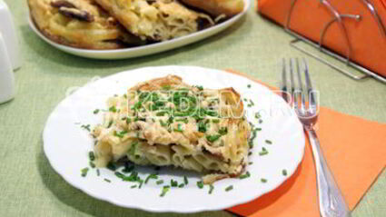 запеканка из макарон с грибами