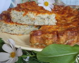 Запеканка из риса с щавелем