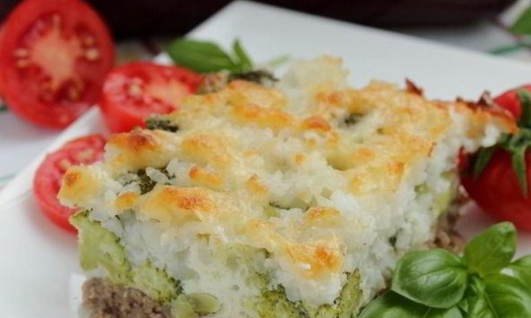 Рецепт запеканки с брокколи и рисом