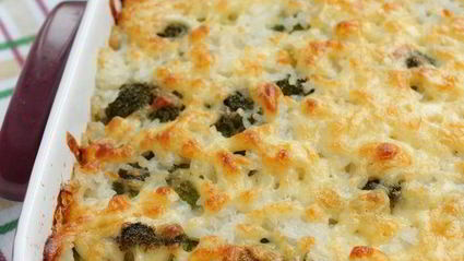 запеканка с брокколи и рисом