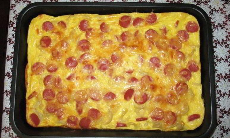 Рецепт запеканки с сосисками