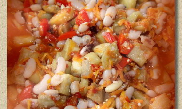 Рецепт баклажанов с фасолью