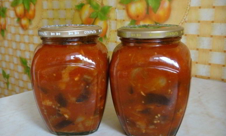 Рецепт баклажанов в томатно-чесночном соусе на зиму