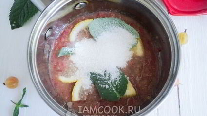 джем из крыжовника, лимона и мелиссы