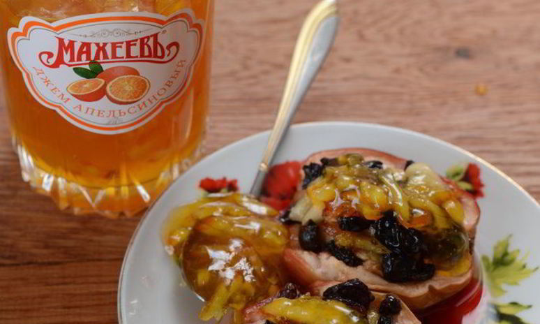 Рецепт запеченных яблок с апельсиновым джемом