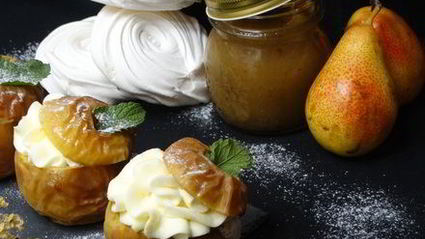 запеченные яблоки с джемом из пряной груши