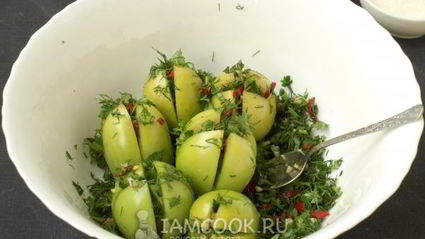 фаршированные зеленые помидоры на зиму по-грузински
