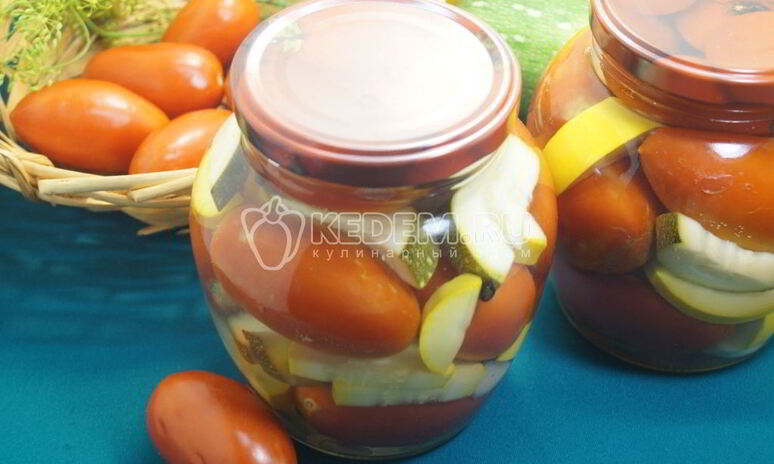 Рецепт кабачков с помидорами на зиму