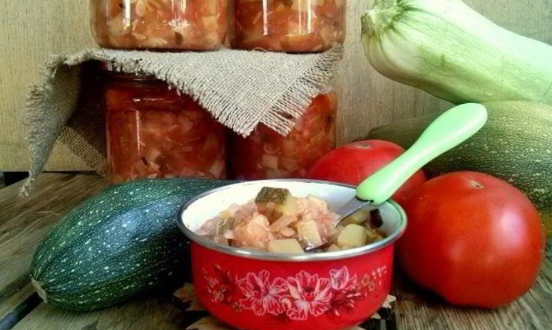 Рецепт кабачков в томате на зиму