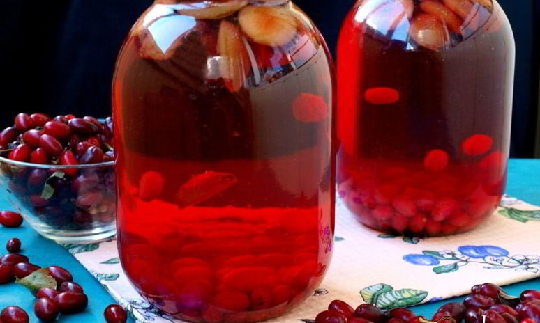 Рецепт компота из слив и кизила