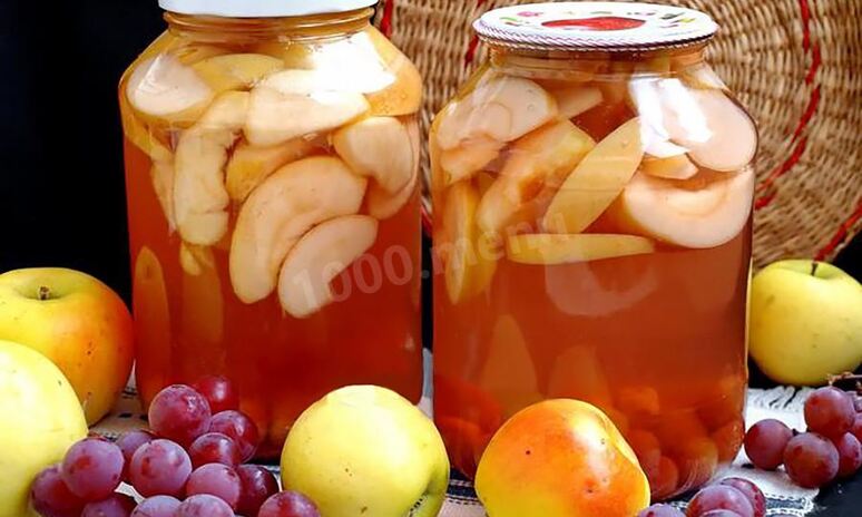 Рецепт компота из винограда и яблок