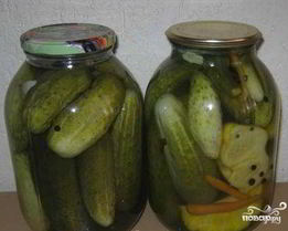 Патиссоны, консервированные с огурцами