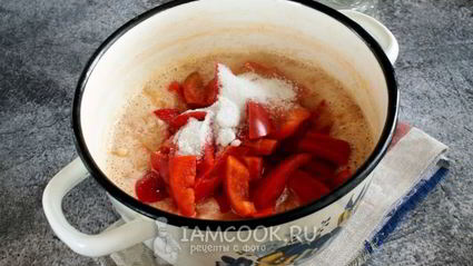 сладкий перец в помидорах без масла на зиму