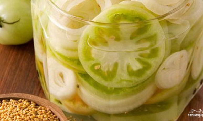 Рецепт консервированных зеленых помидоров