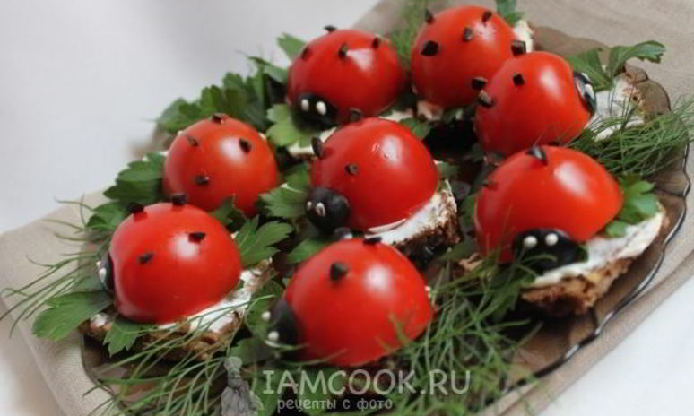 Рецепт бутербродов божья коровка