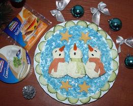 Бутерброды Поющие снеговики в шарфиках