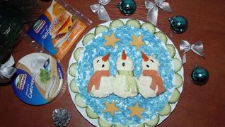 Бутерброды Поющие снеговики в шарфиках