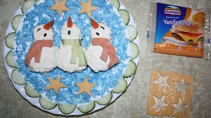 бутерброды поющие снеговики в шарфиках