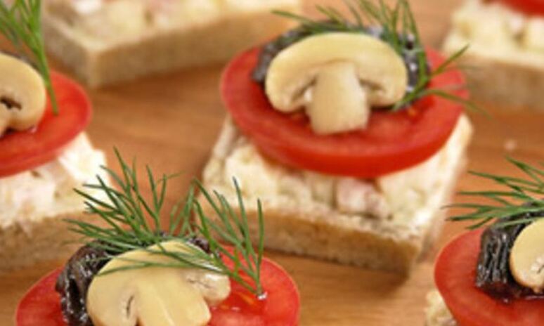 Рецепт бутербродов с грибами