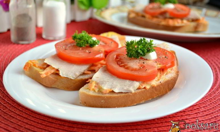 Рецепт бутербродов с морковью и отварным мясом