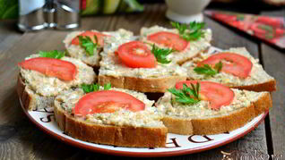 Бутерброды с пастой из икры трески