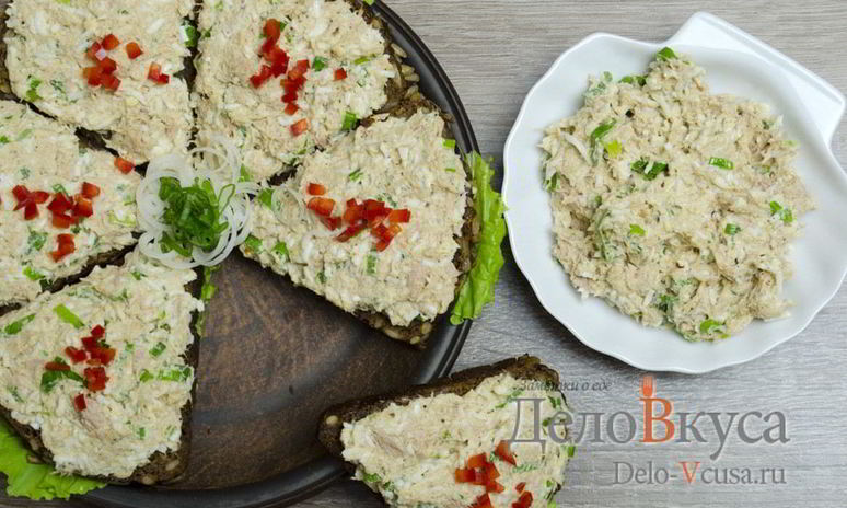 Рецепт бутербродов с тунцом, яйцом и зеленым луком