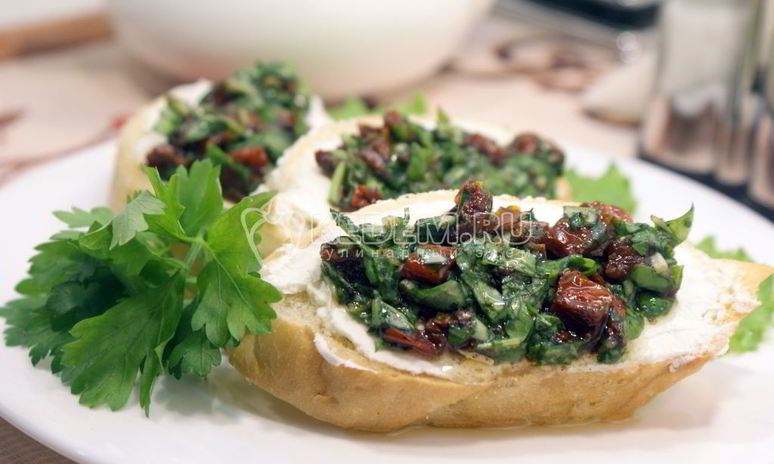 Рецепт бутербродов с зеленью и творожным сыром