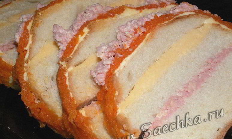 Рецепт полосатых бутербродов