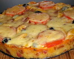 Русская пицца-бутерброд в микроволновке