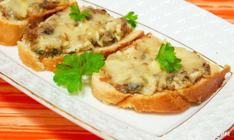 Рецепт запеченных бутербродов с рыбой