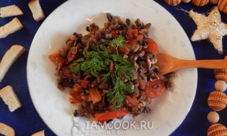 Рецепт грибной икры с помидорами