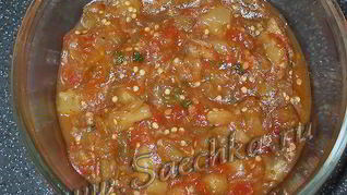 Икра из зеленых помидор с цукини