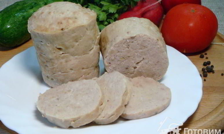 Рецепт куриной колбасы в кружке