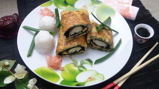 Омлет рыбный в японском стиле