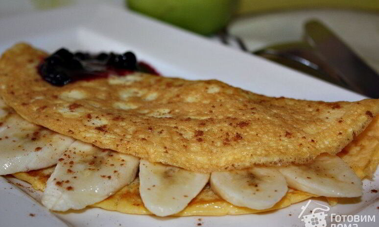 Рецепт омлета с бананом и корицей