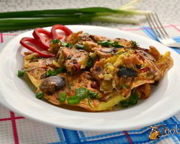 Омлет с картофелем и грибами