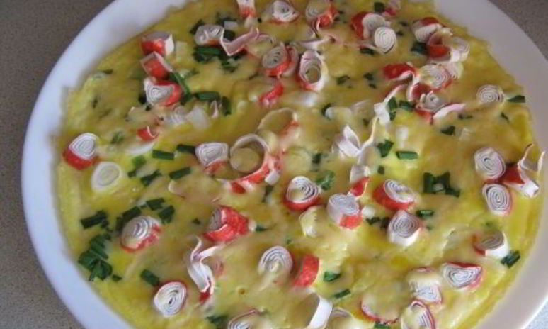 Рецепт омлета с крабовыми палочками