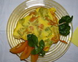 Омлет с цветками цукини