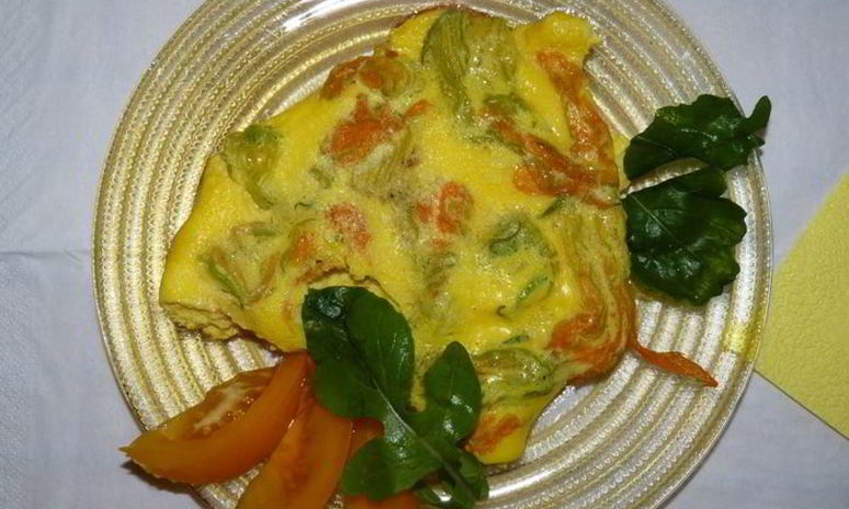 Рецепт омлета с цветками цукини
